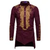 Camicie eleganti da uomo Moda Uomo stampato Abbigliamento africano Camicia ricamata National Rich Bazin Dashiki 230628