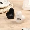 Party Favor Festive Heart Shaped Wedding Gifts Mr. Ms. Salt Pepper Shaker 2Pcs/1Set Kd1 Drop Delivery Home Garden Supplies Event Dhzdm