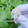Vivian Cross Baguette Iced Out Diamond Ring Sterling Silver 925 VVS Moissanite Hip Hop Fine Jewelry Anelli