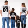 Family Matching Outfits Family Matching Clothes Family Look Cotton T-shirt DADDY MOMMY KID BABY Funny Letter Print Number Tops Tees Summer 230628