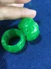 Cluster Rings Natural Green Jade Ring Handcarved Flower Jadeite Brand Emerald Jewelry Women Men