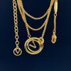 Mens Designer Necklace Hoop Pendants 18K Gold Plated Chain Luxury Gold Necklaces Stainless Steel Letter Choker Cuban Link Jewelry Accessories Gifts with Box