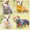 Dog Apparel Welsh Corgi Raincoat Jumpsuit Pet Clothing Waterproof Clothes Golden Retriever Rain Jacket kostym Dräkt Rainwear 230628