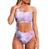 Costumi da bagno da donna Bikini sexy da donna 2023 Costume da bagno estivo Monospalla Fasciatura senza schienale Vita alta Costume da bagno femminile brasiliano da spiaggia