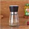 Mills Manual Glass Pepper Salt Spice Grinder Mill Hand Herb High Quality Kd1 Drop Delivery Home Garden Kitchen Dining Bar Dhtou