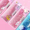 Case Pencil Case Unicorn Kawaii Estuche Trousse Quicksand Pencilcases Box Flower Cute Piornik Escolar Kalemlik 2022 Korean Stationery