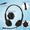 Fones de ouvido com fio com microfone para PC PS4 Xbox Gaming Music Headset Gamer 3,5 mm On-Ear Call Center Traffic Office Headset