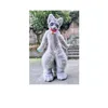 Medium längd päls grå husky hund räv maskot kostym topp tecknad anime temakaraktär karneval unisex vuxna storlek jul födelsedagsfest utomhus outfit kostym