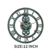 Relógios de parede 12 polegadas relógio à prova d'água ao ar livre nórdico vintage resina relógios decorativos relógios de quartzo casa jardim decoração pingente