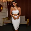 one shoulder women lady bandage dress runway bodycon sexy cutouts high end party evening block street yacht dresses 2918