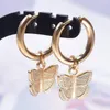 Creolen Schmetterling Quasten Baumeln Für Frauen Punk Charme Edelstahl Set Mode männer Schmuck Ohr Knochen Kreis Liefert