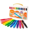 Crayons 6/12/24 Color Child giration Washable Desenho de giz de cera de giz de cera de bebê Batê