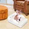 Kattenmanden Open kattenbak Halfgesloten zeef met hoge zijkanten Afneembaar ondiep toilet Voorkomt urine en lekkage