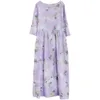 Temel Günlük Elbiseler 2023 Varış Baskı Çiçek Prairie Chic Vintage Yaz Elbise İnce Yumuşak Pamuk Keten Gevşek Kadın Bayan Çalışma 230628