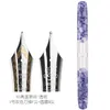 Pennor Penbbs 469 harts Transparent Doublenib Fountain Pen Double Ink Lagring Dualuse Fine NiB 0,5 mm Fashion Writing Present Pen Set