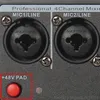 Mixer Professional Audio Mixer 4 -kanaler Bluetoothcompatible Sound Mixing Console för Karaoke JU27 20 Dropship