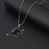 Kettingen zwart-wit dubbelzijdig druppelolie dinosaurus hiphop ketting zonder vervaging schattig dier trui ketting paar accessoires