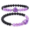 Charm Armbänder Pyramide Anhänger Armband Für Frauen Männer Reiki Heilung Natürliche Amethyst Lapis Lazuli Steine Paar Armreifen Yoga Meditation