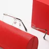 10% OFF Wholesale of sunglasses Versatile Fried Dough Twists Leg for Men and Women Frameless Square Sunglasses Fashion Personality Optical Glasses