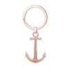 Keychains Runda 2023 Men Fashion Key Chain Accessories Stainless Steel Ring Bag Anchor Charms Jewellery