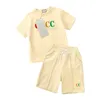 Em estoque 3 estilos Conjuntos de roupas infantis de design para bebês meninos meninas camiseta terno tops calças de duas peças