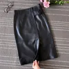 Skirts Elegant 2023 Women Genuine Leather Midi Skirt Ladies High Waist Slim Hip Saia OL Professional Side Belt Knee Long Split Jup