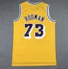 GH Lakers Bryant James Johnson Basketball Jersey Los Mamba Angeles Dennis Rodman Wilt Chamberlain Mitch Ness Violet Noir Jaune Taille