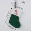 Calze natalizie lavorate a maglia con alfabeto, caramelle, confezione regalo, albero appeso, calza A-Z, calze natalizie ricamate in maglia verde