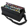 Markers 80 Slots Large Capacity Folding Marker Pen Case Art Markers Pen Storage Carrying Bag Durable Sketch Tools Organizer Black