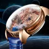 Wristwatches 2023 PINDU Astronomia Celestial SeriesTourbillon Watch Men The Transparent Design Looks Man Watches Quartz