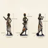 Dekorativa föremål Figurer Northeuins harts Vintage African Crafts Ornament Black Women Art Sculpture Home Living Room Desktop Decor for Interior 230628