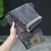 Herenjeansontwerper 1. Hoogwaardige hoogelastische jeans voor livestreaming voor heren, kleine rechte pasvorm, veelzijdige broek, Hong Kong Super F4OY B6A4