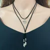Pendant Necklaces Glass Time Gem Leather Rope Necklace Football Basketball Volleyball Softball Double Skin Simple Statement