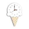 Horloges murales maison dessin animé personnalisé horloge créative salon acrylique crème glacée enfants