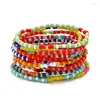 Charm Bracelets 2023 Summer Colorful Resin Beads Chain Bracelet Set Feminino 12 pçs/set Verde Azul Laranja Para Mulheres Atacado