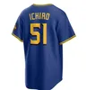 2023 Anpassad Ken Griffey JR 44 Julio Rodriguez Custom Baseball Jerseys JP Crawford Edgar Martinez Ichiro Jar Kelenic Kolten Wong Matt Brash City Connect