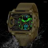 Orologi da polso 2023 Marca Orologio da uomo luminoso Big Fashion Quadrato da polso Casual Sport Impermeabile Doppio display Relogio Masculino