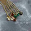 Designer Brand Carter Family Talisman Circular Fan Halsband Fritillaria Agate Malachite High Carbon Diamond Collar Chain Chain