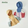 Jackor Amila Baby Jacket Spring Fashion Patchwork Casual Hooded Outwear Spädbarn Småbarn Girls Bojkarna Söta märken Barn Kläder 230628