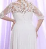 Suknie ślubne na plaży plus 2023 Sprzedaż Nowa niestandardowa długość podłogi pół rękawów szyfonowy koronkowy skromny suknie ślubne vestidos de novia W601