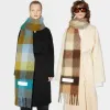 2023 Fashion Europe Latest Autumn and Winter Multi Color Thickened Plaid Scarf Ac with Extended Shawl Couple