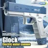 Sand Play Water Fun Electric Water Gun Glock Airsoft Pistol Guns High Pressure Full Automatic Shooting Water Beach Toy For Kids Children Boys Girls 230629