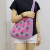 Shopping Bags Casual Shoulder Bag Fashion Women Travel Handbag Crochet Strawberry Pattern Knitted Ladies Retro Tote 230628