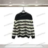 xinxinbuy Hommes femmes designer Sweat à capuche Paris Stripe manches petit pull Jacquard Lettre Paris Apparel noir blanc S-2XL