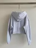 NNIU Women's Zipper Sweater Jacket Luxury Brand Designer Anagram Flocking LOGO