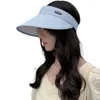 Chapeaux à large bord vide Top lettre Logo élastique corde cheveux cerceau conception chapeau de soleil femmes étendu élargir Fitness