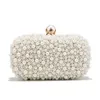 Totes Beading Women Rhinestones Metal Pearl Evening Bags Full Brodery Chain Shoulder Handväskor Purse Stylisheendibags