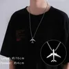 Correntes KADRUFI Masculina Criativa Vintage Forma de Avião Colar com Pingente Hip Hop Punk Prata Colar de Avião Joias de Festa