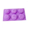 Baking Moulds 6 Lattices Silicone Cake Mold 3D Sunflower Shape Jelly Donuts Pudding Molds Handmade Soap Sugar Fondant Mould