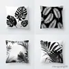 Coussin/décoratif décor à la maison noir blanc plante feuille housse de canapé siège de bureau housse de coussin plante tropicale housse de coussin